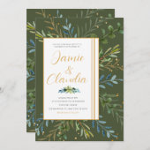 Groen Eucalyptus klassieke bruiloft Kaart (Voorkant / Achterkant)