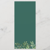 Groen Eucalyptus laat elegante chique bruiloft ach Menu (Achterkant)