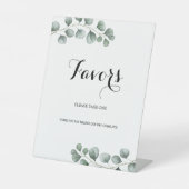 Groen Eucalyptus laat gunst, neem er alsjeblieft e Reclamebord Met Voetstuk (Voorkant)