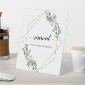 Groen Eucalyptus laat kalligrafie voorbehouden Reclamebord Met Voetstuk (Insitu)