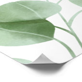 Groen Eucalyptus laat ons welkom op onze bruiloft Poster (Hoek)