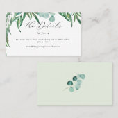 Groen Eucalyptus+Luxe Kalligrafie Details Kaarten Visitekaartje (Voorkant / Achterkant)