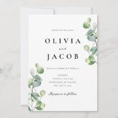 Groen Eucalyptus met foto bruiloft Kaart (Voorkant)
