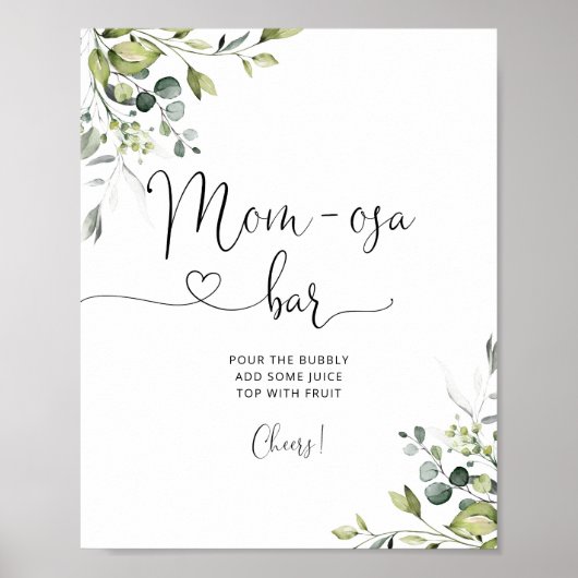Groen eucalyptus Mom-osa bar Poster (Voorkant)
