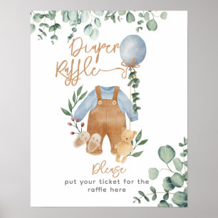 Groen eucalyptus nauwelijks wachten Baby Shower Lu Poster
