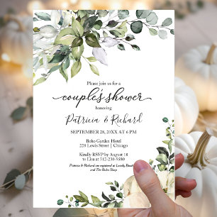 Groen Eucalyptus Pompoen Herfst Koppel Bruisfeest Kaart