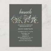 groen eucalyptus script bruids brunch douche briefkaart (Voorkant)