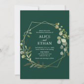 groen eucalyptus script smaragd groen kaart (Voorkant)