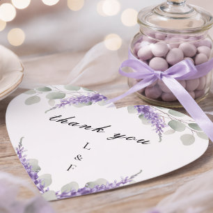 Groen Eucalyptus Violet Lavendel Dank je Hart Sticker