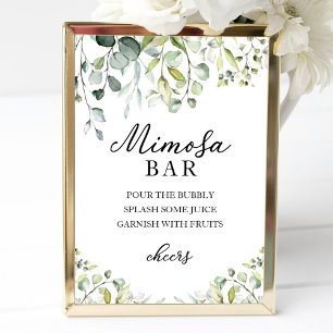 Groen Eucalyptus Waterverf Mimosa Bar Bord Poster