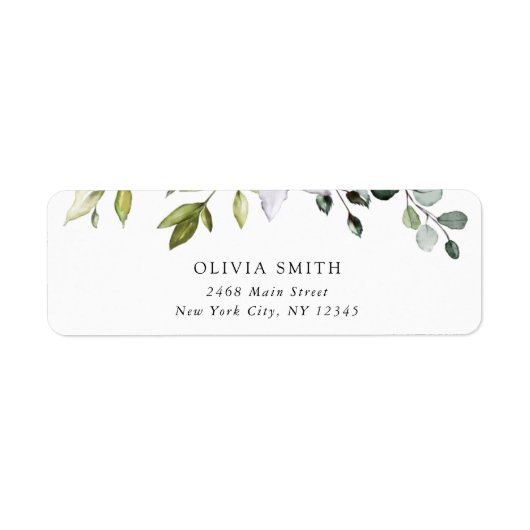 Groen, Eucalyptusbladeren, Boho, Bruidsfeest Etiket (Voorkant)