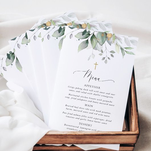 Groen, Eucalyptusbladeren, Boho, Doopmenu