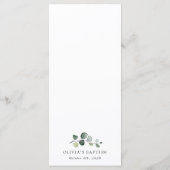 Groen, Eucalyptusbladeren, Boho, Doopmenu Menu (Achterkant)