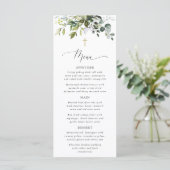 Groen, Eucalyptusbladeren, Boho, Doopmenu Menu (Staand voorkant)