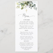 Groen, Eucalyptusbladeren, Boho, Doopmenu Menu (Voorkant)