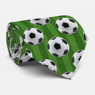 Groen Europees Voetbalpatroon Stropdas