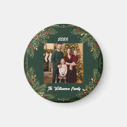 Groen Familie Foto Kerstmagneet Magneet