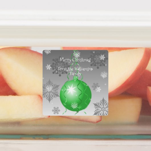 Groen Fancy kerstsierlabel Labels (Aangebracht)