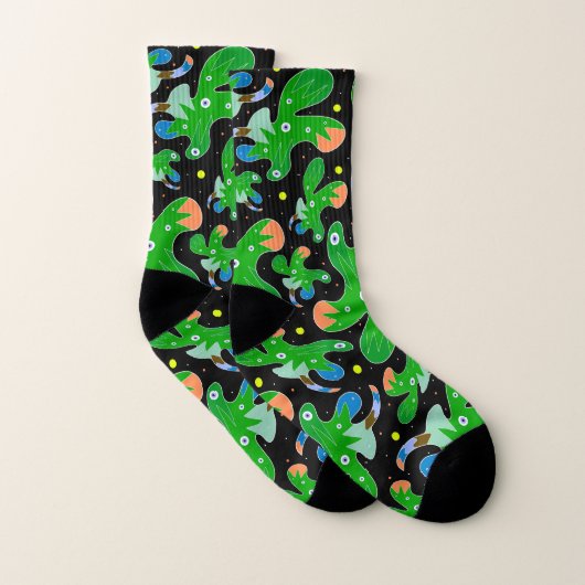 Groen Fantasie Bloemmotief Sokken (Paar)