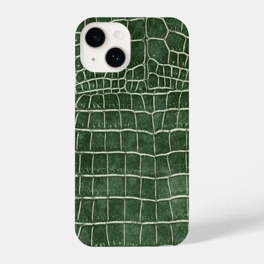 Groen Faux Crocodile Leather iPhone Hoesje (Achterkant)