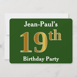 Groen, Faux Gold 19e verjaardagsfeestje + aangepas Kaart
