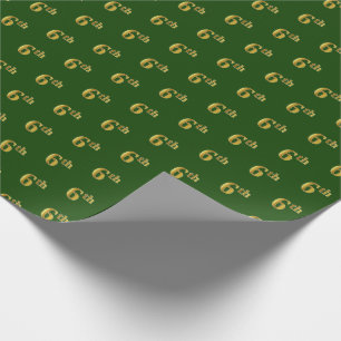 Groen, Faux Gold 6e (zesde) Event Wrapping Paper Cadeaupapier