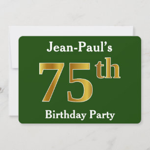 Groen, Faux Gold 75e verjaardagsfeest + aangepaste Kaart