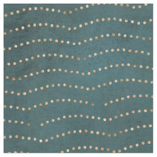 Groen & Faux Gold Waves Stof