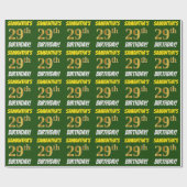 Groen, Faux/Imitation Gold, "29th BIRTHDAY" Cadeaupapier (Vlak)