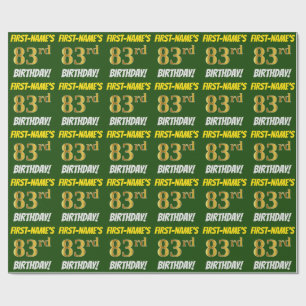 Groen, Faux/Imitation Gold, "83rd BIRTHDAY" Cadeaupapier