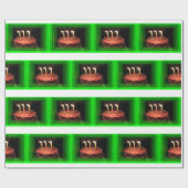 Groen feest met kookpapier cadeaupapier (Vlak)