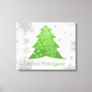 Groen feestelijk kerstboomschilderschilderij canvas afdruk