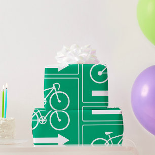 Groen Fietspad Pijl Naar Rechts Richtingbord Cadeaupapier