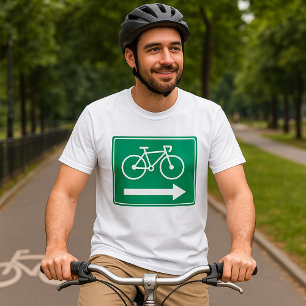 Groen Fietspad Pijl Naar Rechts Richtingbord T-shirt