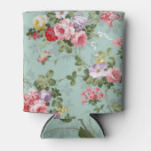 groen Floral ontwerp Blikjeskoeler (Voorkant)