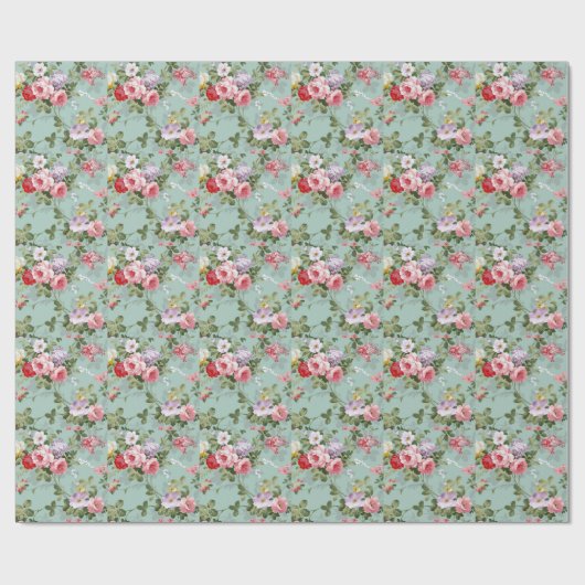 groen Floral ontwerp Cadeaupapier (Vlak)