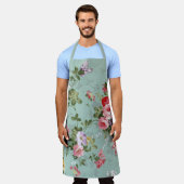  groen Floral ontwerp  Schort (Gedragen)