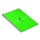 Groen fluorescerend neonmonogram notitieboek (Rechterzijde)
