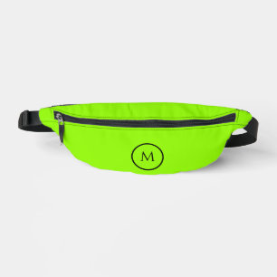 Groen fluorescerende neon enkele kleur monogram le heuptasje