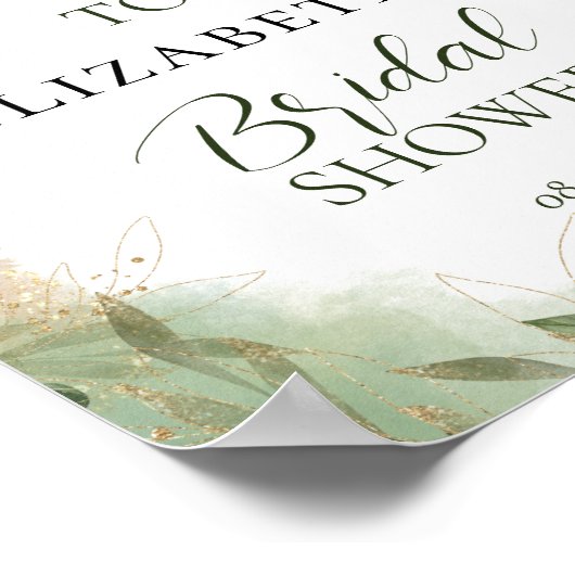 Groen Foliage Groen Goud Vrijgezellenfeest Welkom Poster (Hoek)