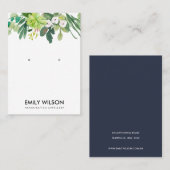 GROEN FOLIAGE SUCCULENT PEONY EARING DISPLAY VISITEKAARTJE (Voorkant / Achterkant)