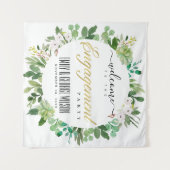 GROEN FOLIAGE WREATH WATERVERF VERLOVING WELKOM WANDKLEED (Voorkant (horizontaal))