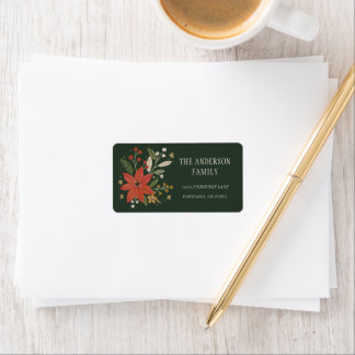 Groen Folk Bloem Kerst Retouradres Etiket