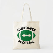 Groen Football Gepersonaliseerd teamnaam of teksts Tote Bag (Voorkant)