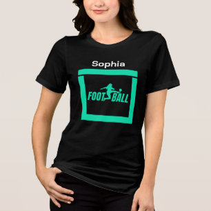 Groen Football Speler Meisje, Verjaardag Meisje Te Tri-Blend Shirt