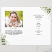 Groen Foto Order Of Service Funeral Programma (Achterkant)