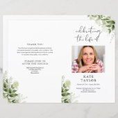 Groen Foto Order Of Service Funeral Programma (Voorkant / Achterkant)