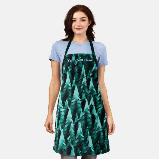 Groen Fractal Forest Schort (Gedragen)