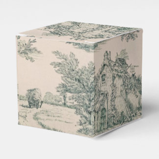 Groen Frans Land Toile Canvas Party Favor Box Bedankdoosjes