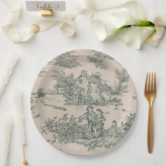 Groen Frans Toile Canvas Papier Borden Papieren Bordje